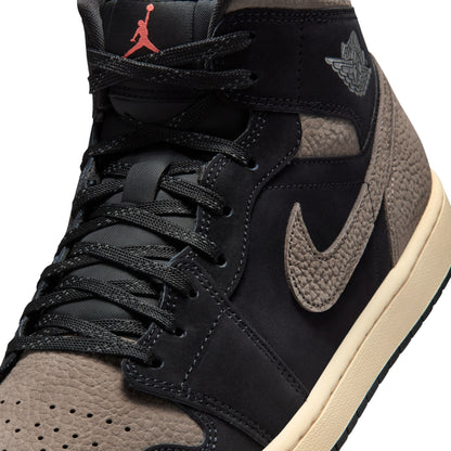 Air Jordan Mens 1 Mid SE - Black/Olive Grey