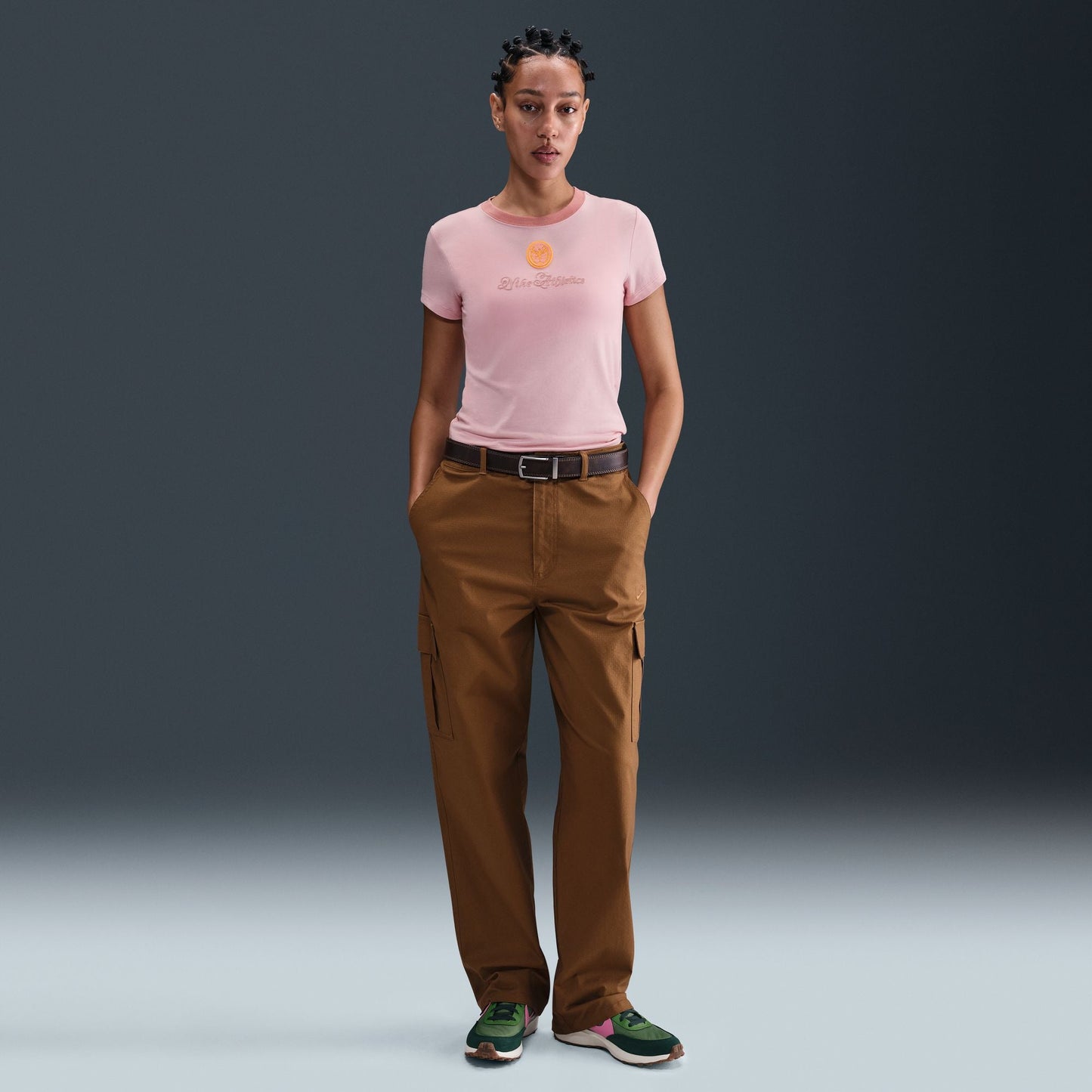 Nike Womens Sportswear Chill Cropped Knit Tee - Pink Glaze