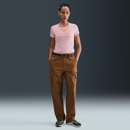 Nike Womens Sportswear Chill Cropped Knit Tee - Pink Glaze