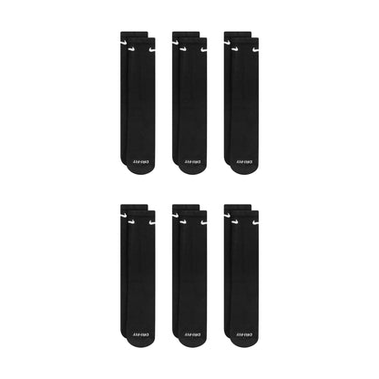 Nike Dri-Fit 6-Pack Cushioned Crew Socks - Black