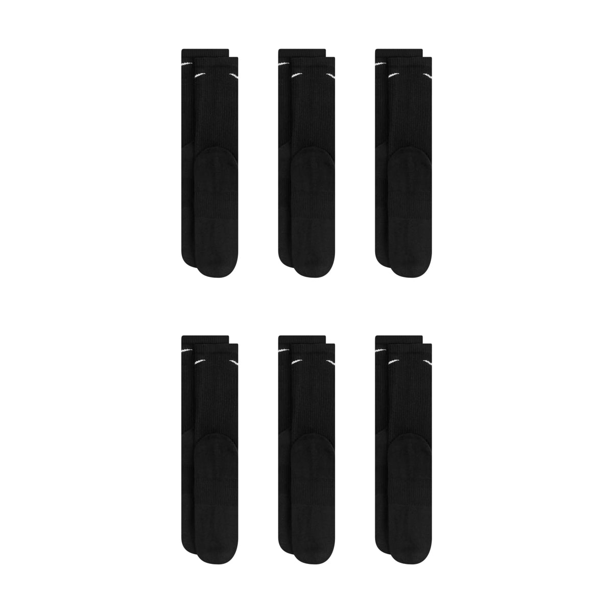 Nike Dri-Fit 6-Pack Cushioned Crew Socks - Black