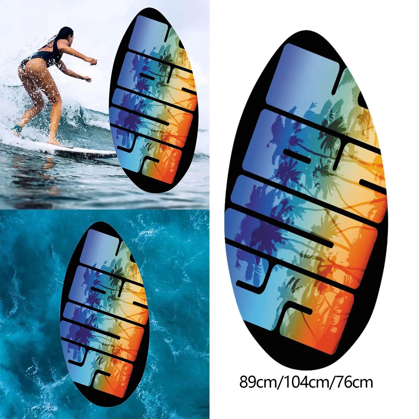 30-41 Inch Lightweight Wooden Skimboard for Beginners Kids And All