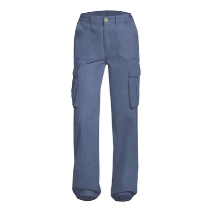 Adjustable Cargo Pants Women Straight Fit Baggy Wide Leg High Waist Pants Pockets Retro Street Style Casual Trousers