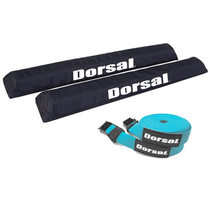 DORSAL Aero Roof Rack Pads 28 Inch Wide Blue 15 ft Straps for Car