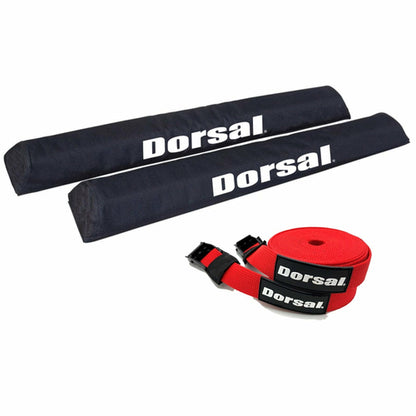 DORSAL Aero Roof Rack Pads 28 Inch Wide Red 15 ft Straps for Car