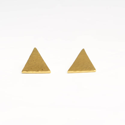 Hammered Triangle Drop Stud Earrings | Amali
