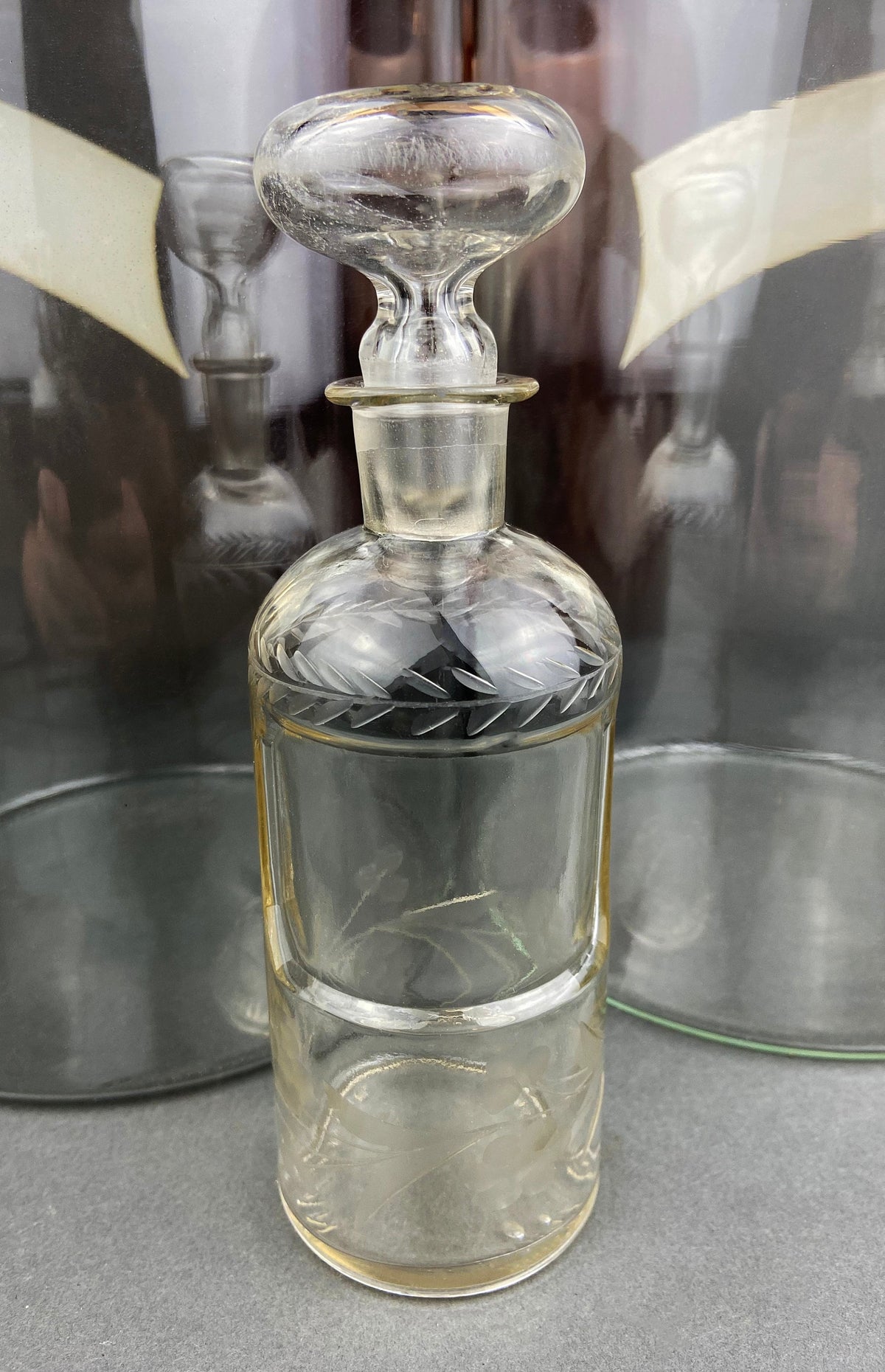 Antique Apothecary Perfume Bottles. Set of 2 Victorian Rose Water Bottles. Beautifully Detailed Collectible Bottles. Vintage Gifts.