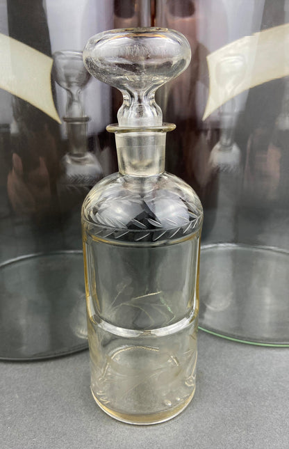 Antique Apothecary Perfume Bottles. Set of 2 Victorian Rose Water Bottles. Beautifully Detailed Collectible Bottles. Vintage Gifts.