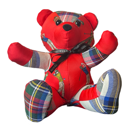 Tee Time Vintage Silk Scarf Tender Teddy Bear