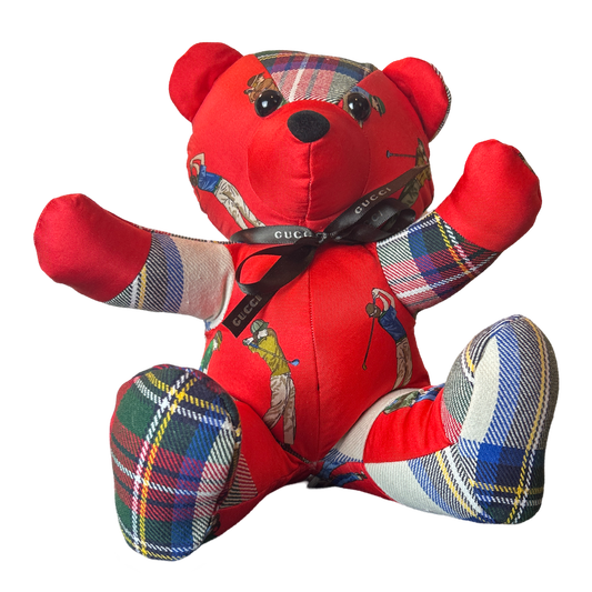 Tee Time Vintage Silk Scarf Tender Teddy Bear