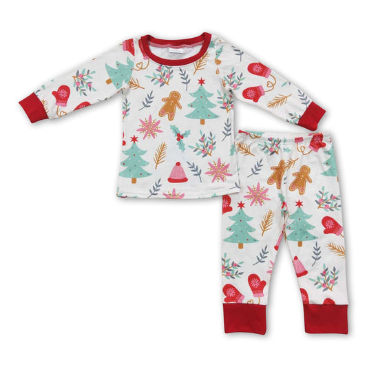 Gingerbread Christmas tree kids boy pajamas