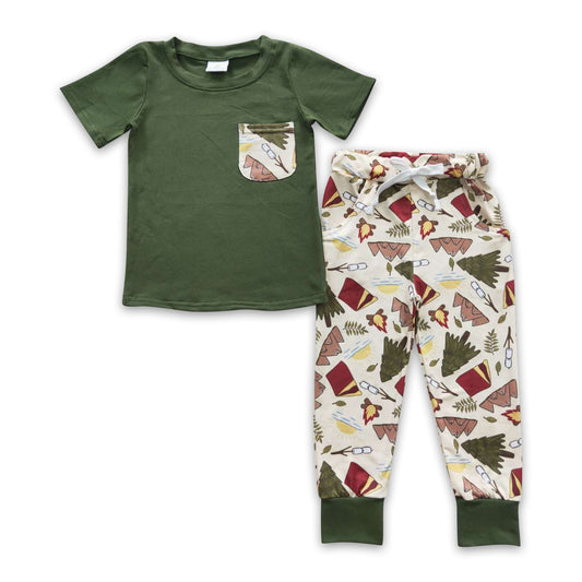 Pocket top magic pants kids boy clothes