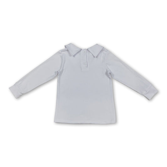 White cotton long sleeves baby kids shirt