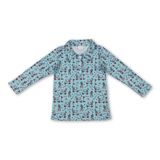 Long sleeves golf kids boys polo shirt