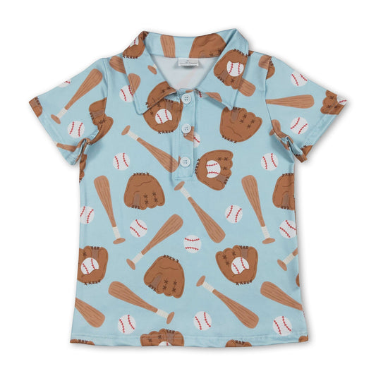 Short sleeves baseball kids boys polo shirt