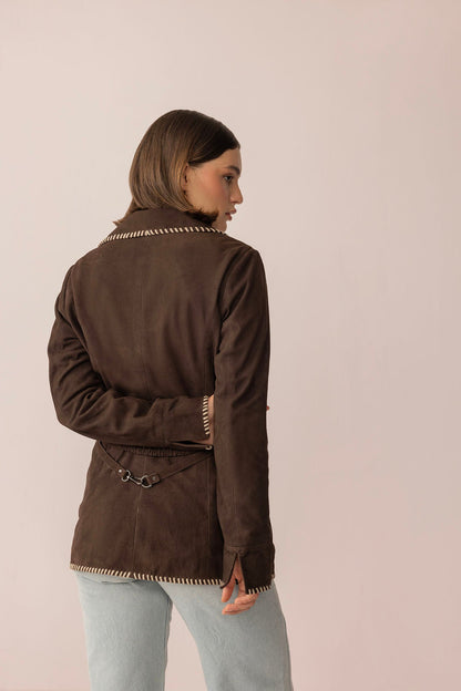 Wandering Compass Leather Jacket in Sierra Black