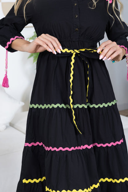 Carnival Sway Dress in Neon Dusk