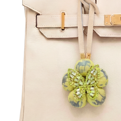 Butterfly Vintage Silk Necktie Bag Charm