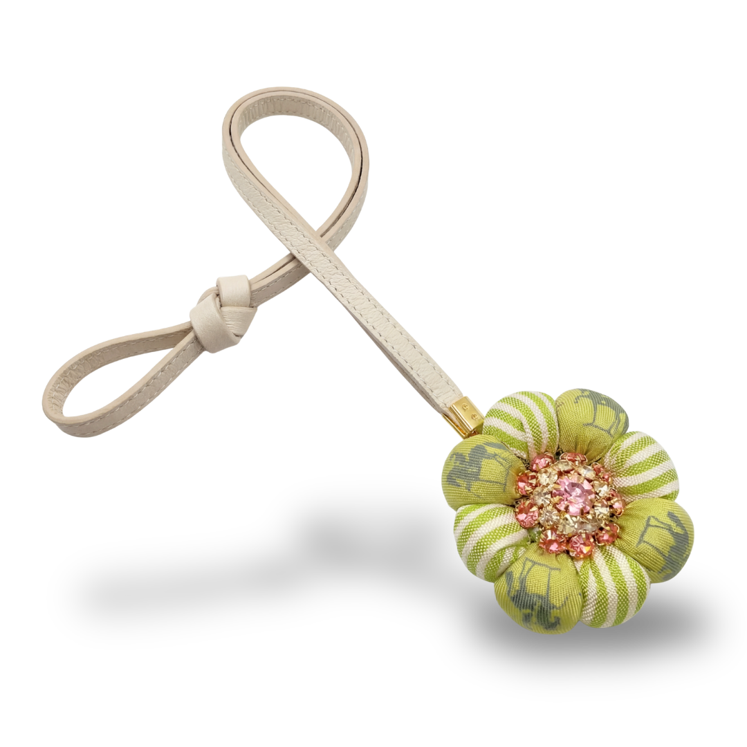 Equestrian Stripe Silk Necktie Bag Charm
