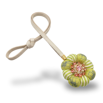 Equestrian Stripe Silk Necktie Bag Charm
