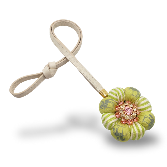 Equestrian Stripe Silk Necktie Bag Charm
