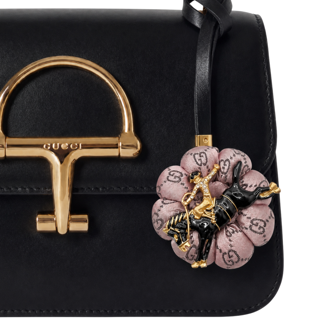 GG Jockey Vintage Silk Necktie Bag Charm