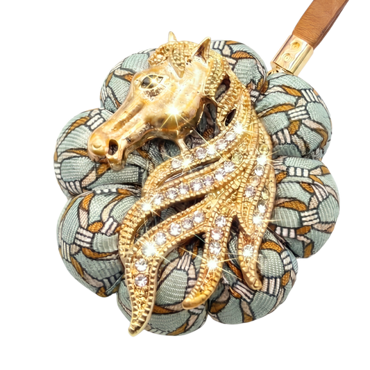 Stallion Link Vintage Silk Necktie Bag Charm