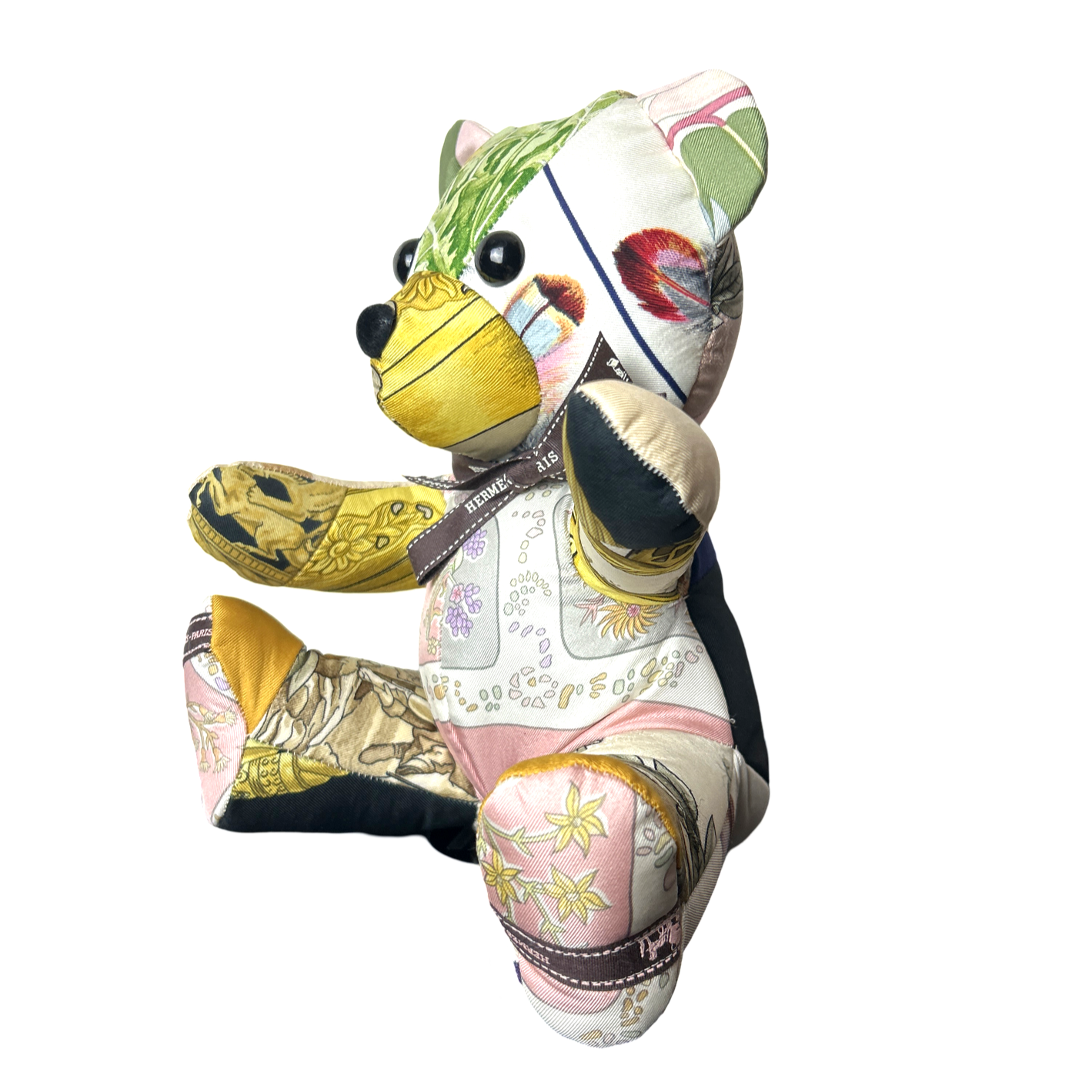 Vintage Silk Scarf Tender Teddy Bear
