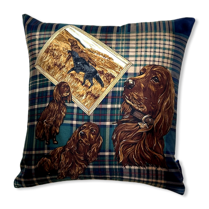 Sporting Dogs Vintage Silk Scarf Pillows