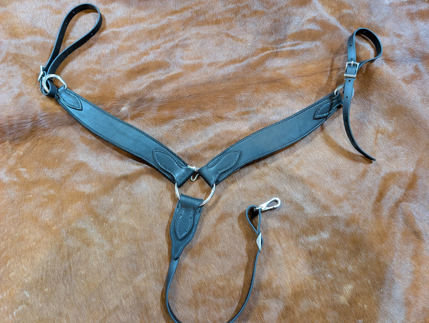 Genuine Leather Breast Collar – USA Made with Biothane Straps