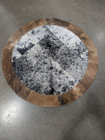 Round 3' Round Patchwork Handmade Rug