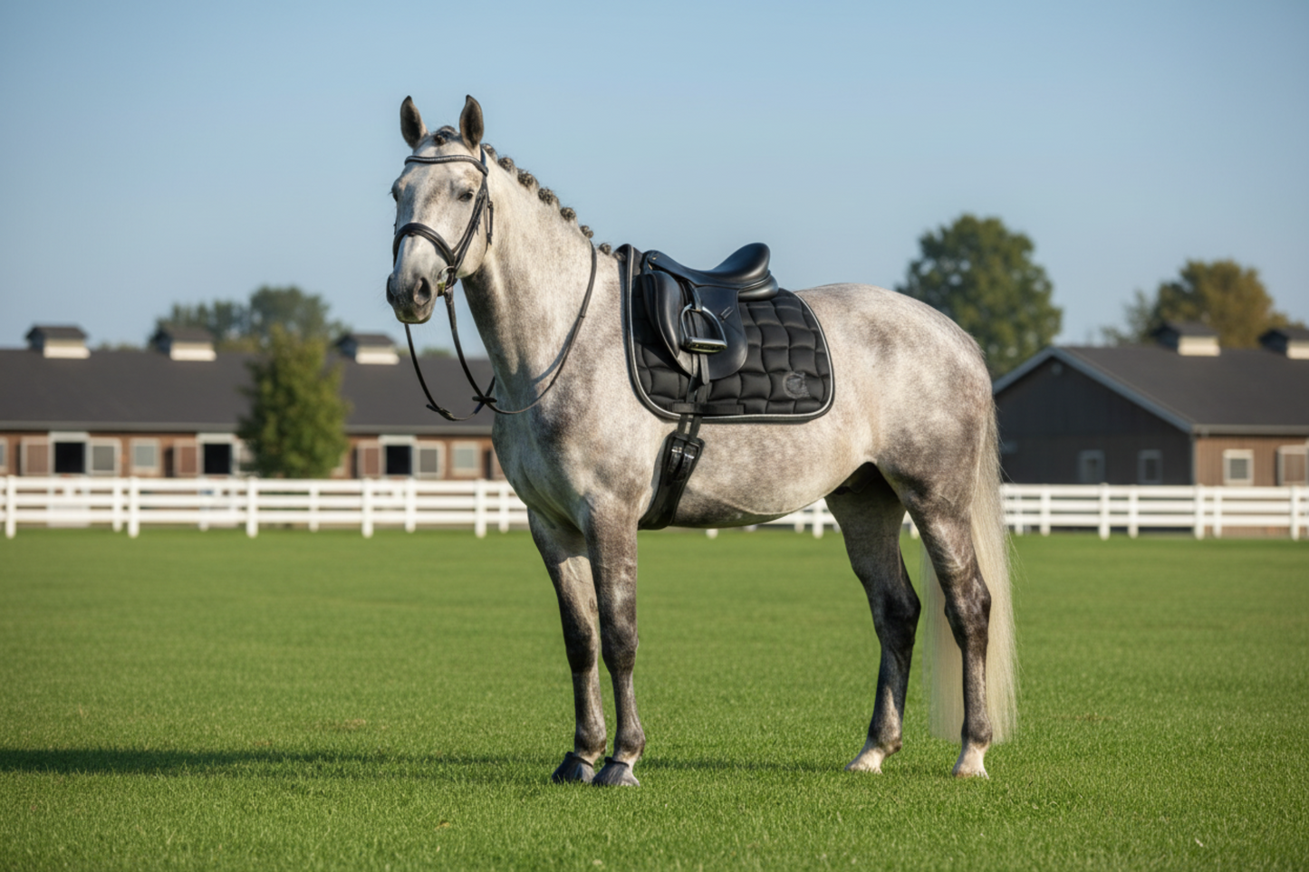 Jumping Horse Saddle Pad with Ear Bonnet and Blushing Boot / Bell Boot option