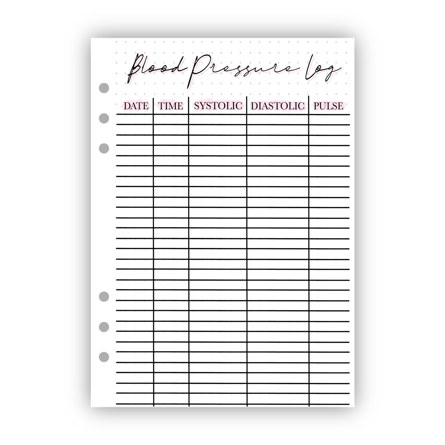 Blood Pressure Log