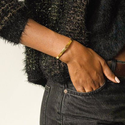 Engraved Brass Cuff Bracelet | Rubi