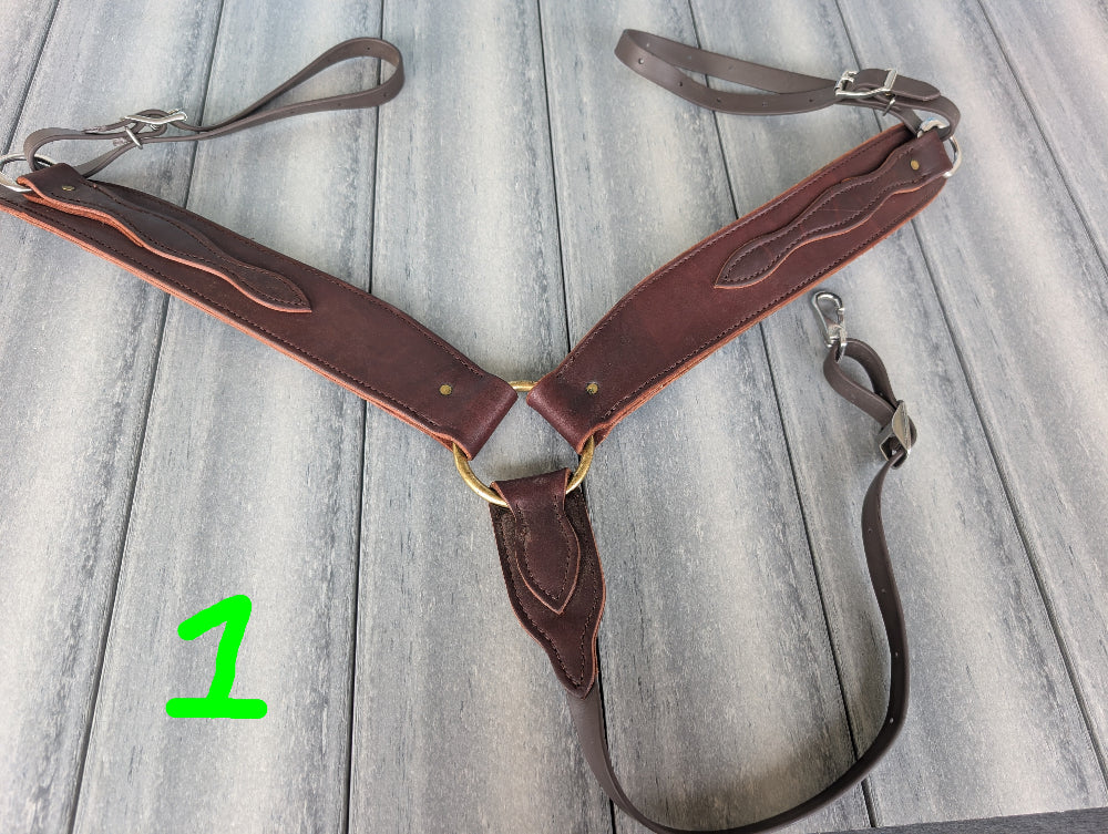 Genuine Leather Breast Collar – USA Made with Biothane Straps