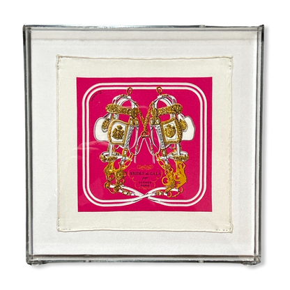 Brides de Gala Acrylic Shadow Box Framed Vintage Silk Scarf 10"
