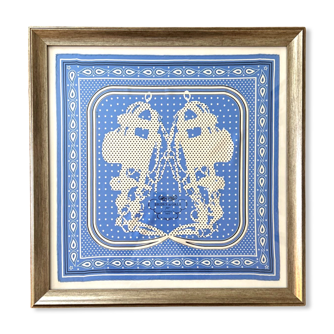 Brides de Gala Bandana Framed Vintage Silk Scarf 26"