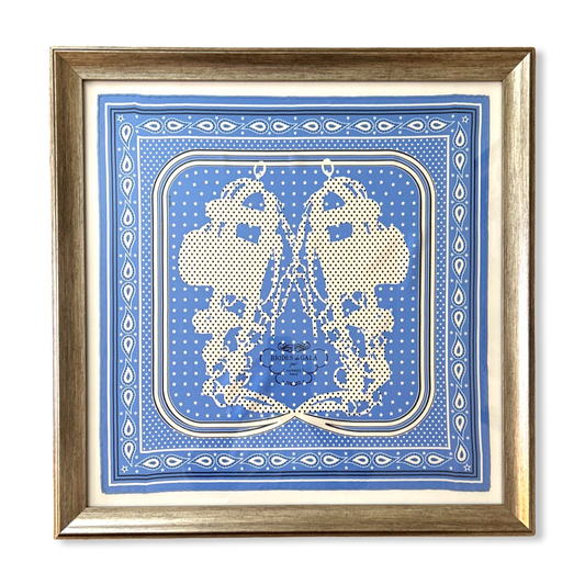 Brides de Gala Bandana Framed Vintage Silk Scarf 26"