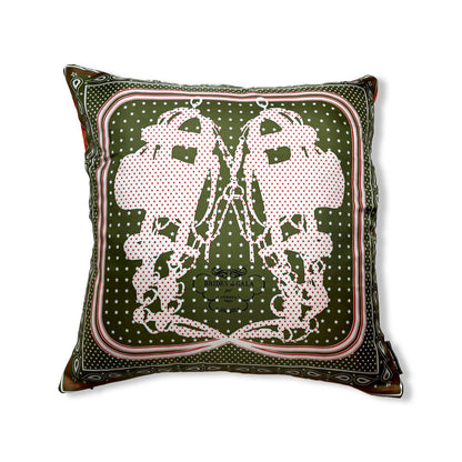 Brides de Gala Bandana Khaki Silk Scarf Pillow 22"