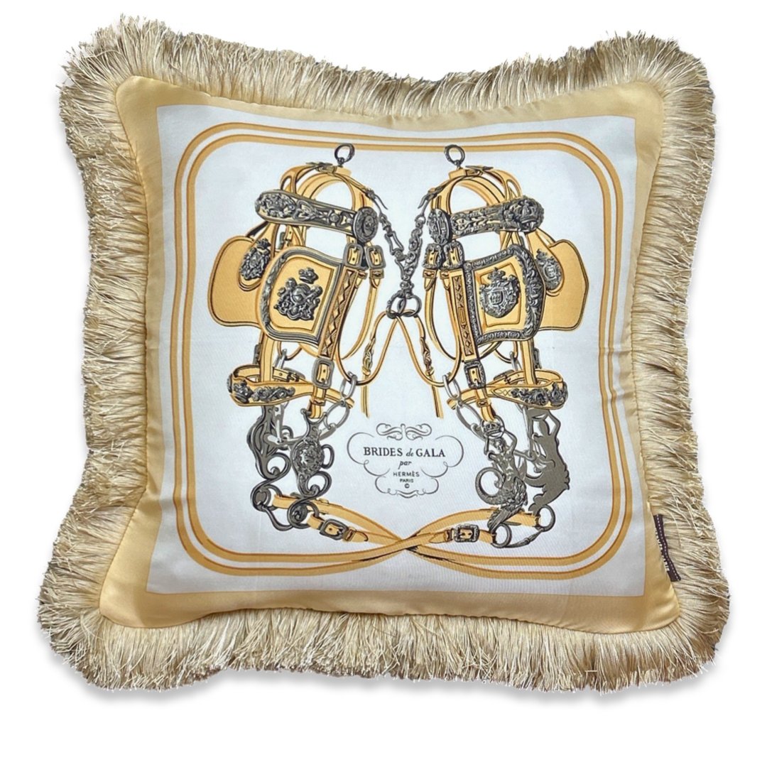 Brides de Gala Ivory Vintage Silk Scarf Pillow 19"