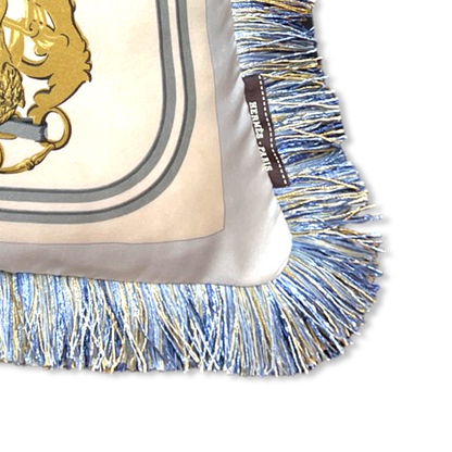 Brides de Gala Light Blue Vintage Silk Scarf Pillow 19"