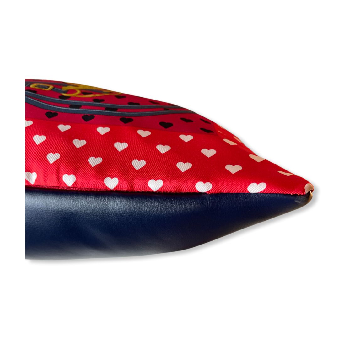Brides de Gala Love Rouge Vintage Silk Scarf Pillow 17"
