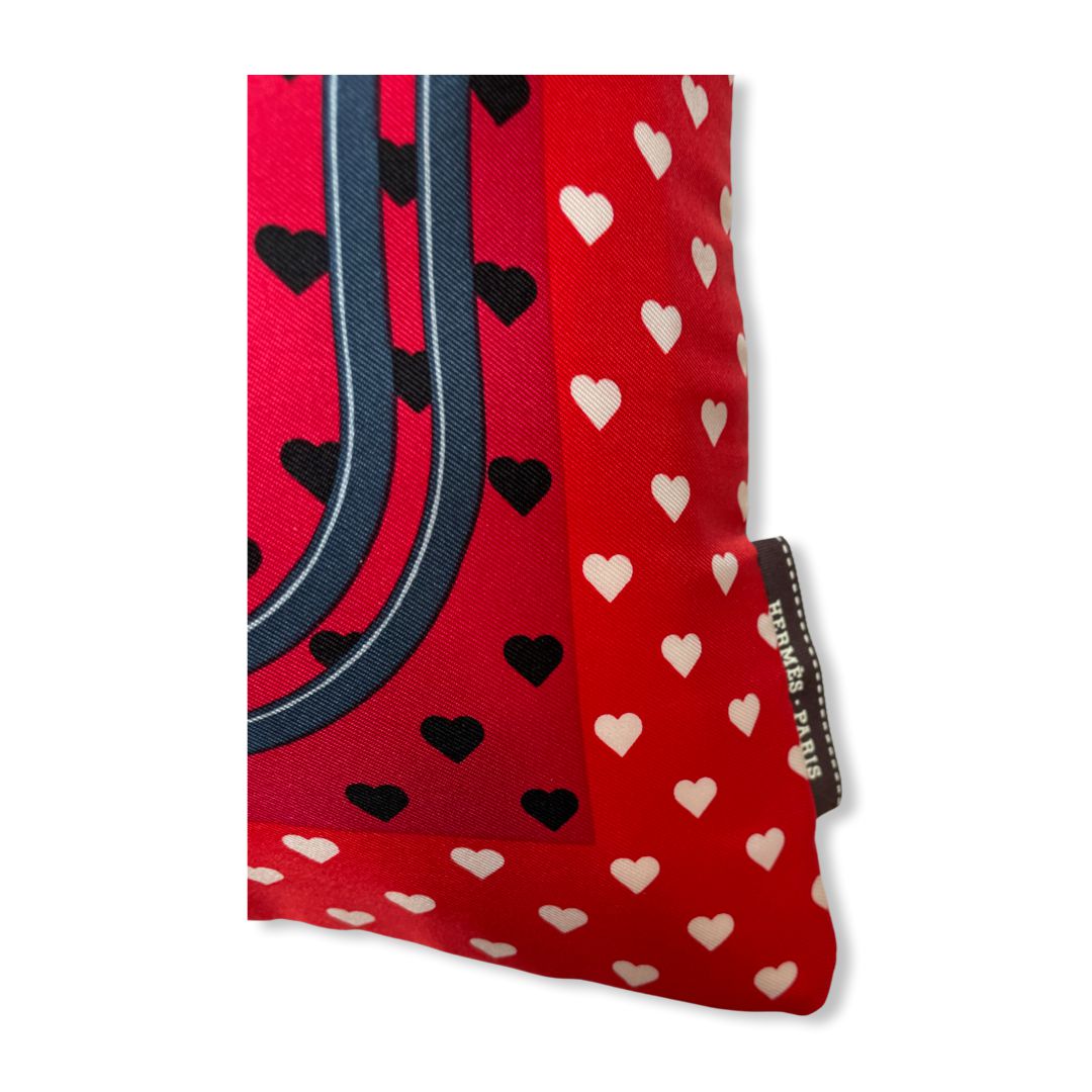 Brides de Gala Love Rouge Vintage Silk Scarf Pillow 17"