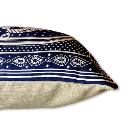 Brides de Gala Navy Bandana Vintage Silk Scarf Pillow 22"