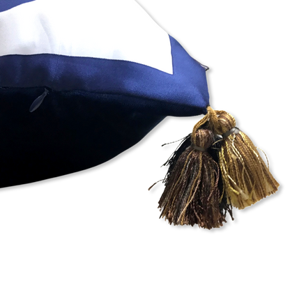 Brides de Gala Navy Vintage Silk Scarf Pillow 30"