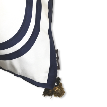 Brides de Gala Navy Vintage Silk Scarf Pillow 30"