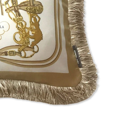 Brides de Gala Sable Vintage Silk Scarf Pillow 19"