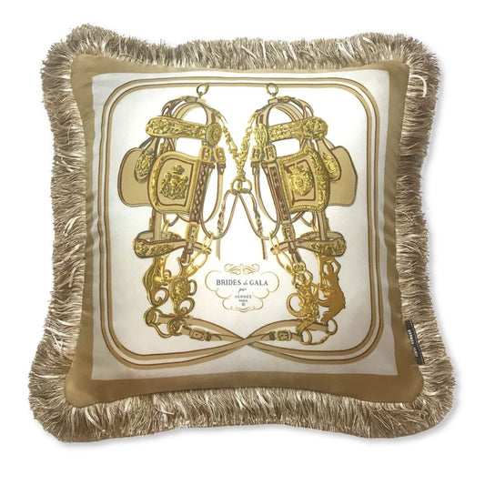 Brides de Gala Sable Vintage Silk Scarf Pillow 19"
