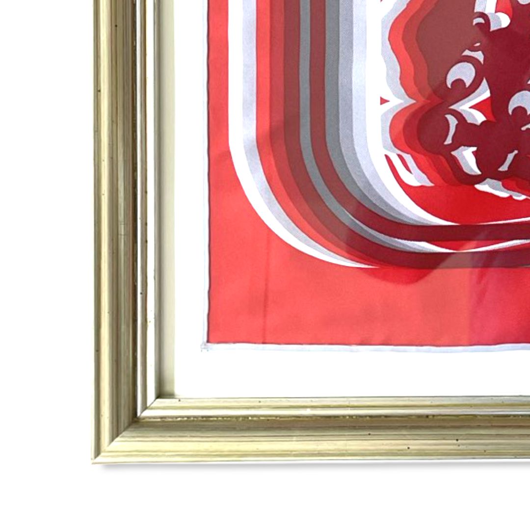 Brides de Gala Shadow Rouge Framed Vintage Silk Scarf 20"
