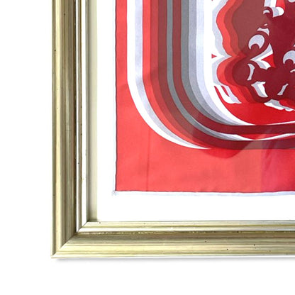 Brides de Gala Shadow Rouge Framed Vintage Silk Scarf 20"